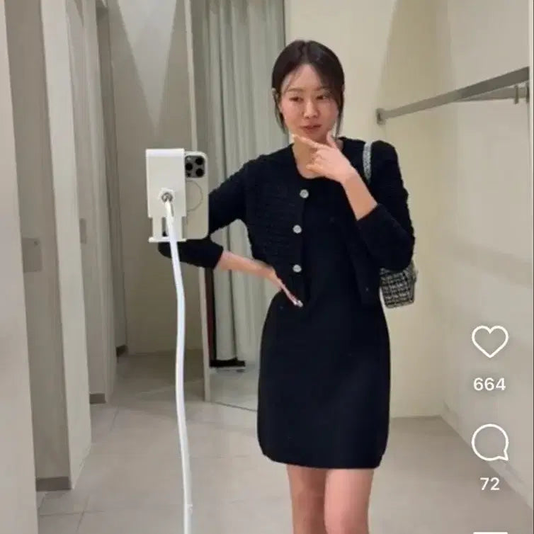 [BUNJANG] Siiies Crochet Cardigan Black / 시에 리스 크로쉐 가디건 블랙