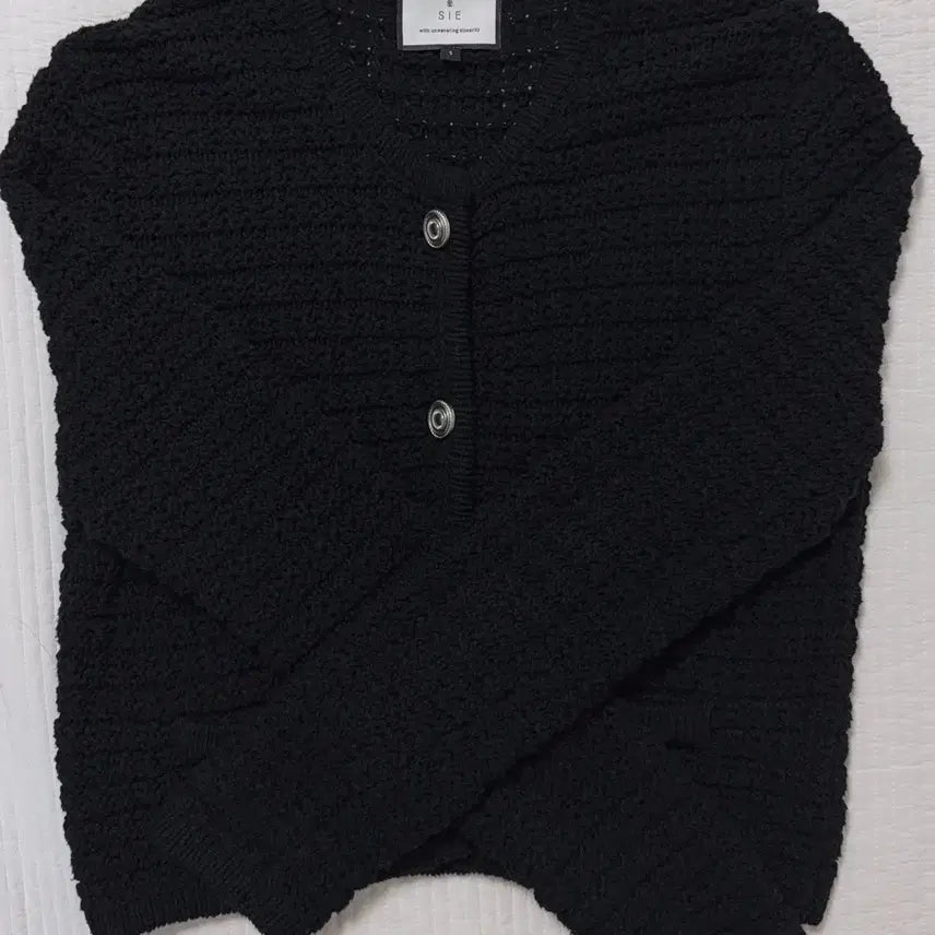 [BUNJANG] Siiies Crochet Cardigan Black / 시에 리스 크로쉐 가디건 블랙