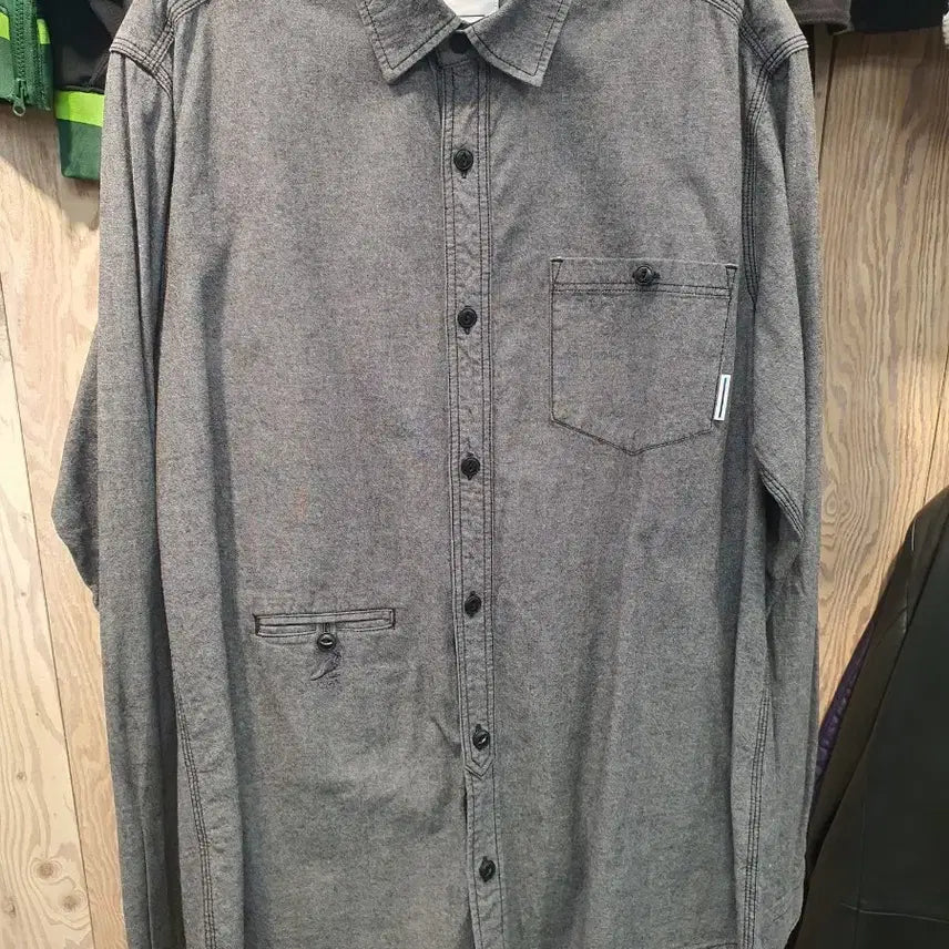 [BUNJANG] KANGOL Oxford Shirt Gray (L) / 캉골(KANGOL) NJC 옥스퍼드 셔츠 그레이 (L/100)