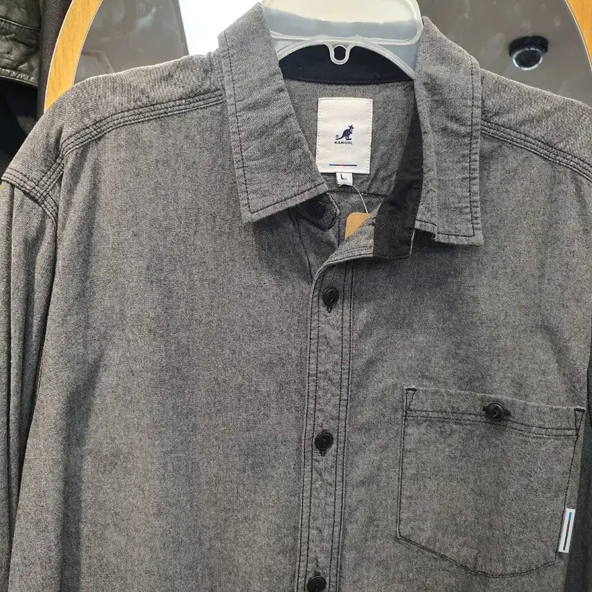 [BUNJANG] KANGOL Oxford Shirt Gray (L) / 캉골(KANGOL) NJC 옥스퍼드 셔츠 그레이 (L/100)
