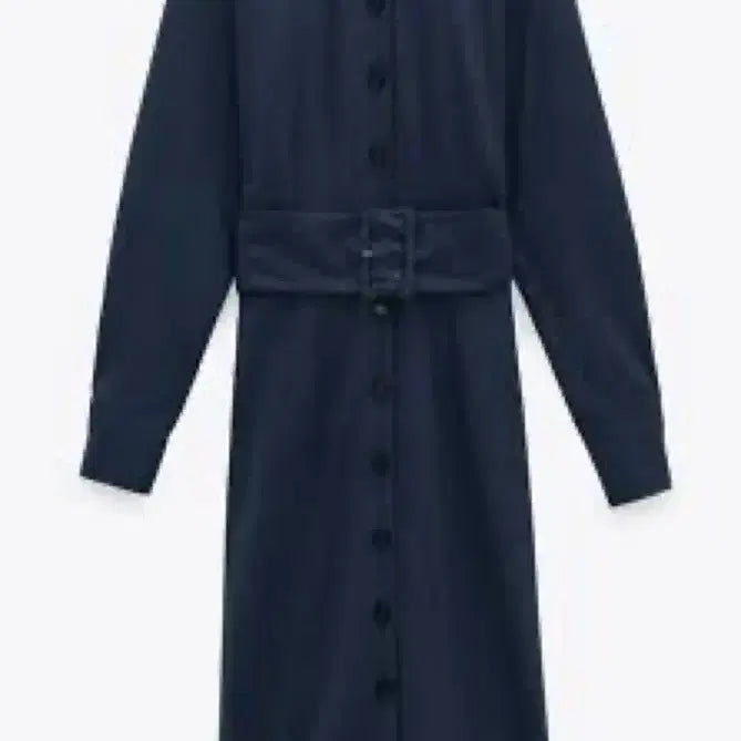 [BUNJANG] Zara Navy Shirt Dress / 자라 벨트 네이비 셔츠원피스