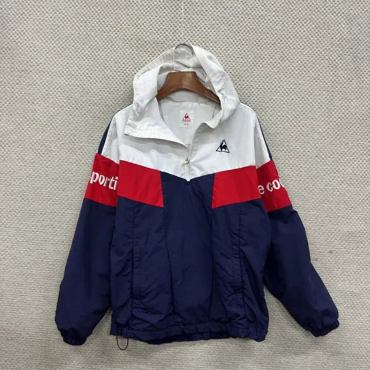 [BUNJANG] Le Coq Sportif Oversized Anorak Half-Zip Windbreaker XS / 르꼬끄 오버핏 아노락 반집업 바람막이 XS A06058