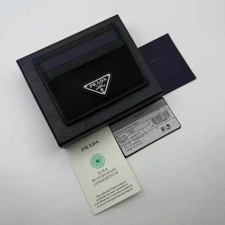 [BUNJANG] Prada 26SS Triangle Logo Re-Nylon Saffiano Card Holder Black / [새상품급]26SS프라다 삼각로고 리나일론 사피아노 블랙 카드지갑