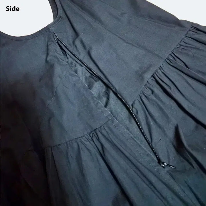 [BUNJANG] Celtails Shirring Long Dress Black / celitails 슬리브리스 셔링 롱드레스 블랙 F