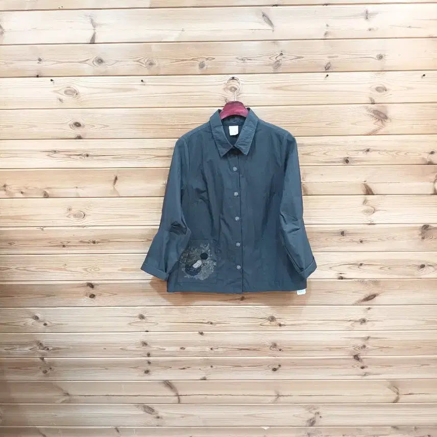 [BUNJANG] Vintage Embroidered China Collar Shirt / 빈티지 자수 장식 차이나 카라 셔츠