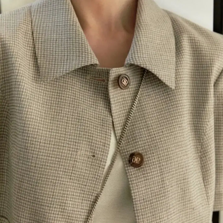 [BUNJANG] Depound Half Sleeve Tweed Jacket / 드파운드 하프 슬리브 트위드 자켓 새 제품