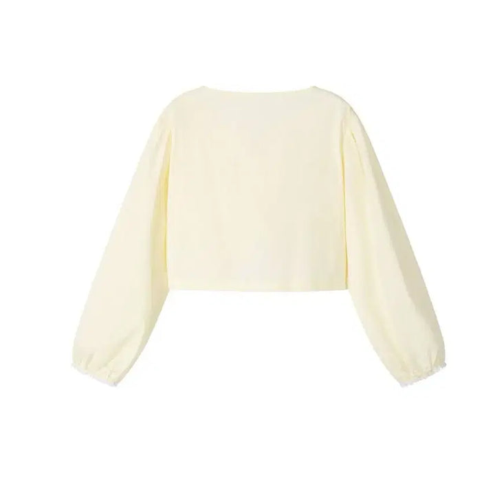 [SOLD OUT] 카인더베이비 베이직 레이스 블라우스 옐로우