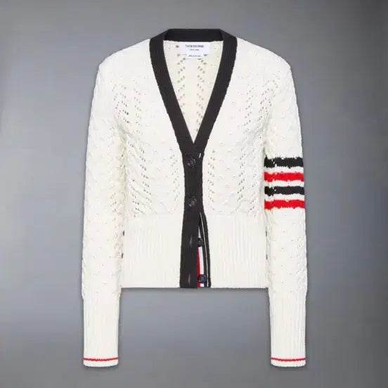 [BUNJANG] Thom Browne Cable Pointelle Stitch Merino Wool 4-Bar Cardigan / 톰브라운 케이블 포인텔 스티치 메리노 울 4-바 가디건판매