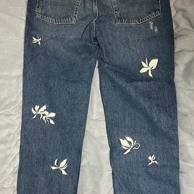 [BUNJANG] Zara Embroidered Denim Pants / 자라 데님 자수 팬츠 바지