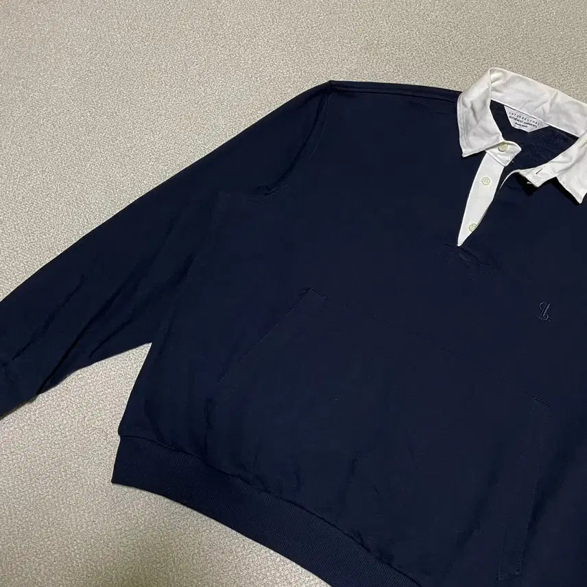 [BUNJANG] Lafarge Store Long Sleeve Polo Shirt / M 라퍼지스토어 긴팔 카라 맨투맨 N.2561