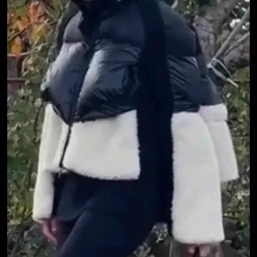 [BUNJANG] Black Short Dumble Sleeve Padding / 블랙 숏 패딩  덤블 소매  수입의류