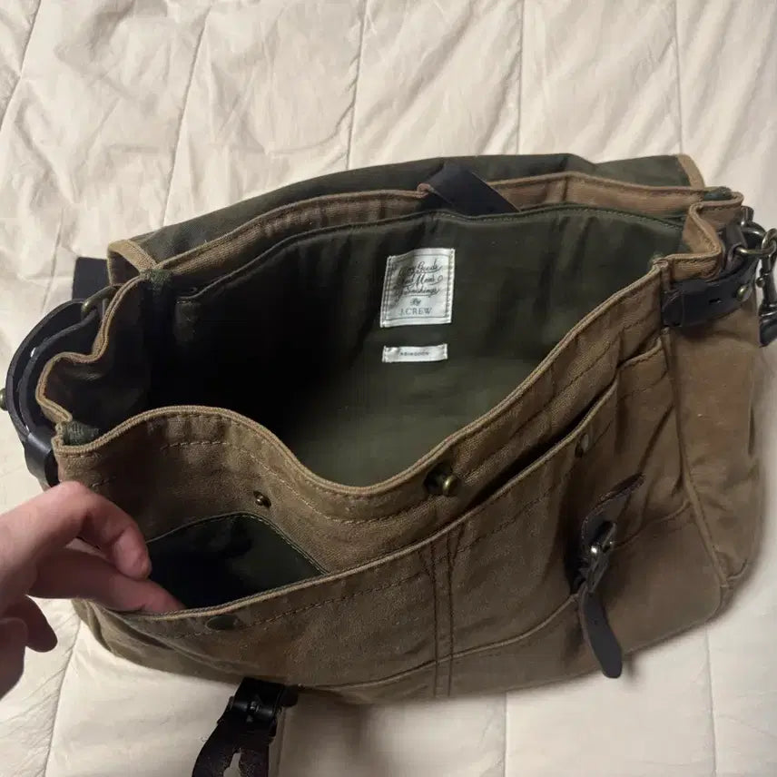 [BUNJANG] J.Crew Waxed Canvas Briefcase / 제이크루(J.crew) 왁스 캔버스 메신저 브리프케이스