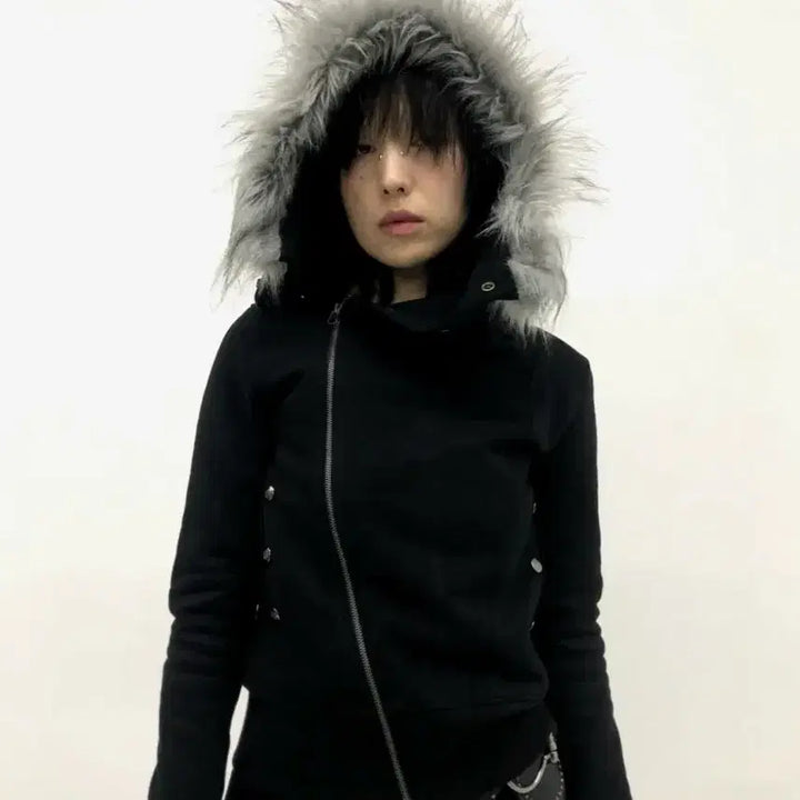 [BUNJANG] begbegbeg Faux Fur Hooded Zip-up / begbegbeg 퍼 후드집업