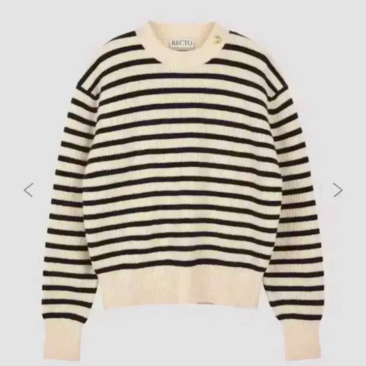 [BUNJANG] RECTO French Stripe Knit Oatmeal / [L] 렉토 23fw 프렌치 스트라이프 니트 오트밀