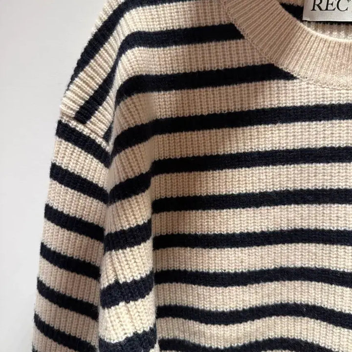 [BUNJANG] RECTO French Stripe Knit Oatmeal / [L] 렉토 23fw 프렌치 스트라이프 니트 오트밀