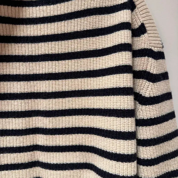 [BUNJANG] RECTO French Stripe Knit Oatmeal / [L] 렉토 23fw 프렌치 스트라이프 니트 오트밀