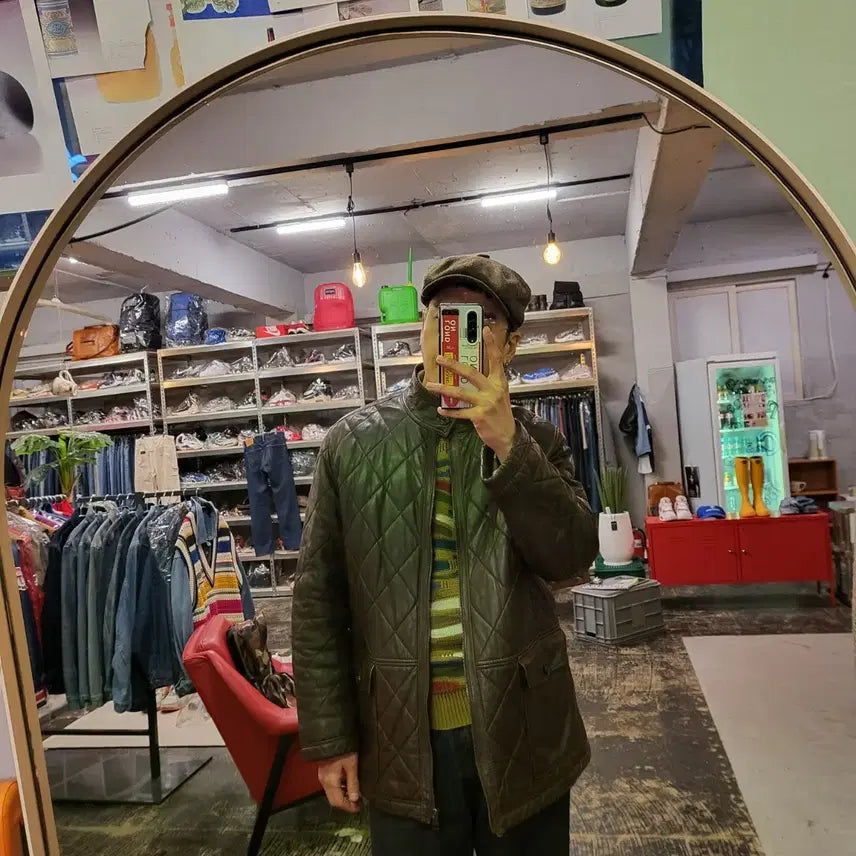 [BUNJANG] DAKS Quilted Lambskin Leather Jacket (Size 105) / DAKS 닥스 양가죽 퀄팅 자켓 (105)