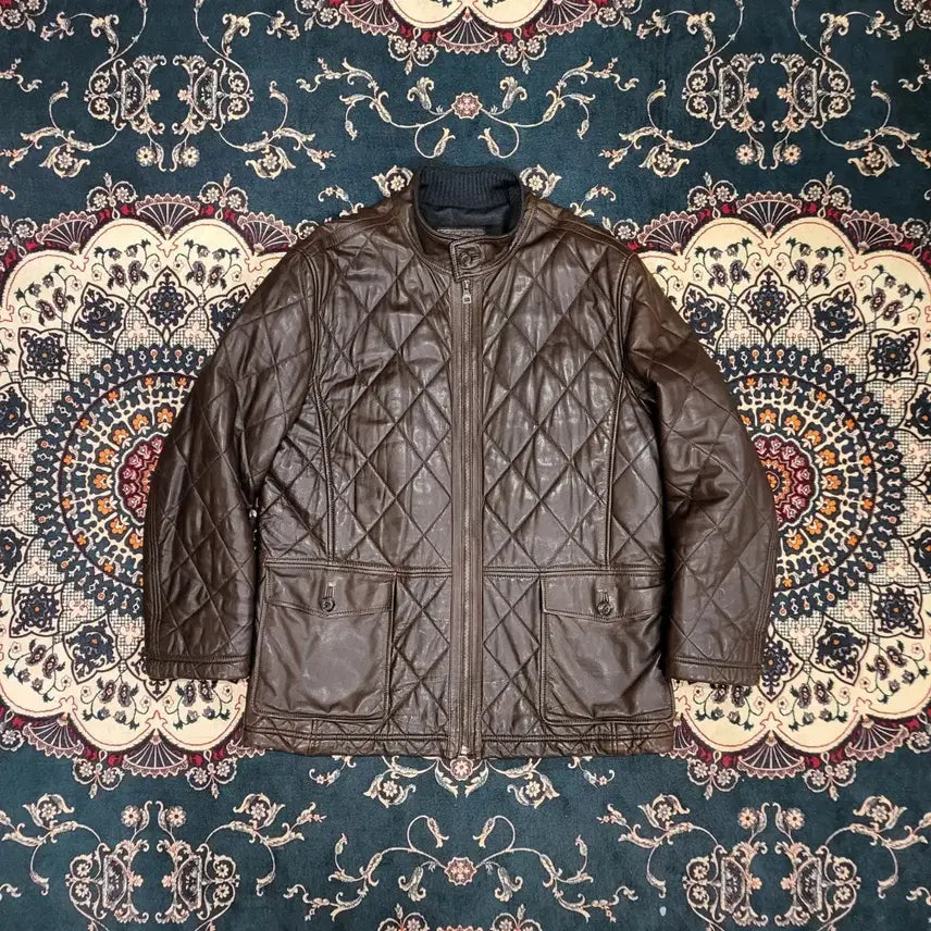 [BUNJANG] DAKS Quilted Lambskin Leather Jacket (Size 105) / DAKS 닥스 양가죽 퀄팅 자켓 (105)
