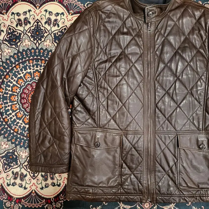 [BUNJANG] DAKS Quilted Lambskin Leather Jacket (Size 105) / DAKS 닥스 양가죽 퀄팅 자켓 (105)