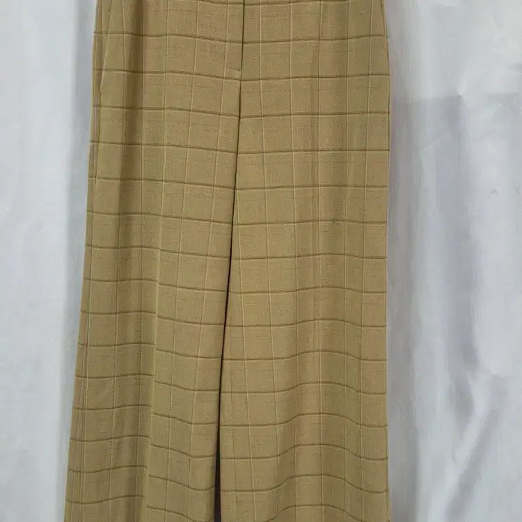 [BUNJANG] LUCKY CHOUETTE Beige Check Wide Pants / LUCKY CHOUETTE 여성 베이지 체크 와이드 팬츠 36