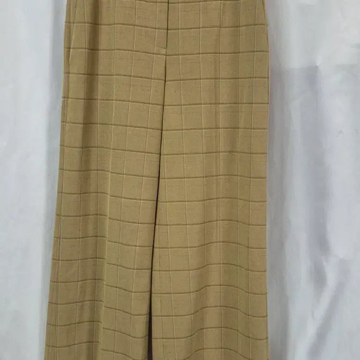 [BUNJANG] LUCKY CHOUETTE Beige Check Wide Pants / LUCKY CHOUETTE 여성 베이지 체크 와이드 팬츠 36