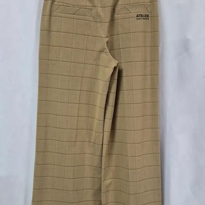 [BUNJANG] LUCKY CHOUETTE Beige Check Wide Pants / LUCKY CHOUETTE 여성 베이지 체크 와이드 팬츠 36