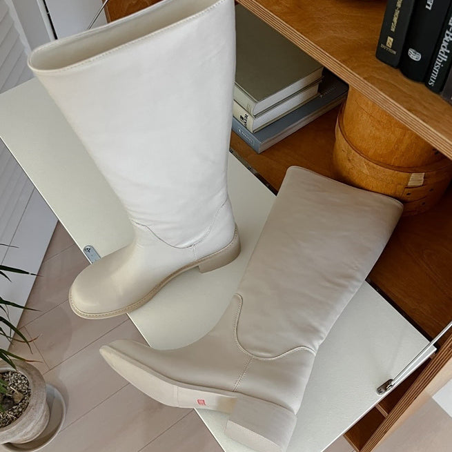 [BUNJANG] Ivory Long Boots (Size 235) / 새상품 아이보리 롱부츠 235사이즈 판매