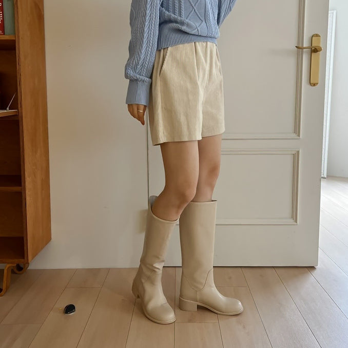 [BUNJANG] Ivory Long Boots (Size 235) / 새상품 아이보리 롱부츠 235사이즈 판매