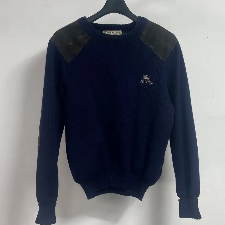 [BUNJANG] Burberry Commando Leather Wool Round Knit / 버버리 코만도 레더 울 라운드 니트 (on.582)