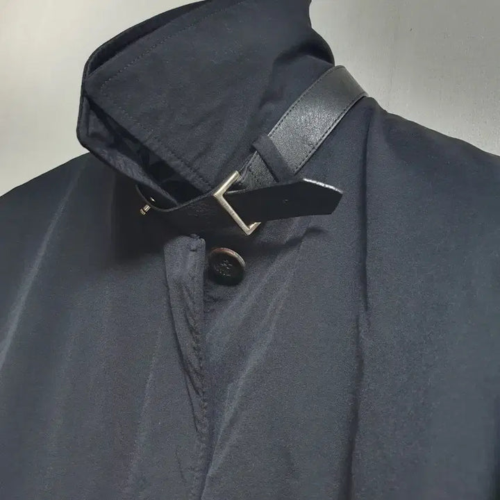 [BUNJANG] TIME Modern Women's Long Coat with Leather Point / 타임 포스트모던 여성 롱코트 블랙 90 가죽포인트