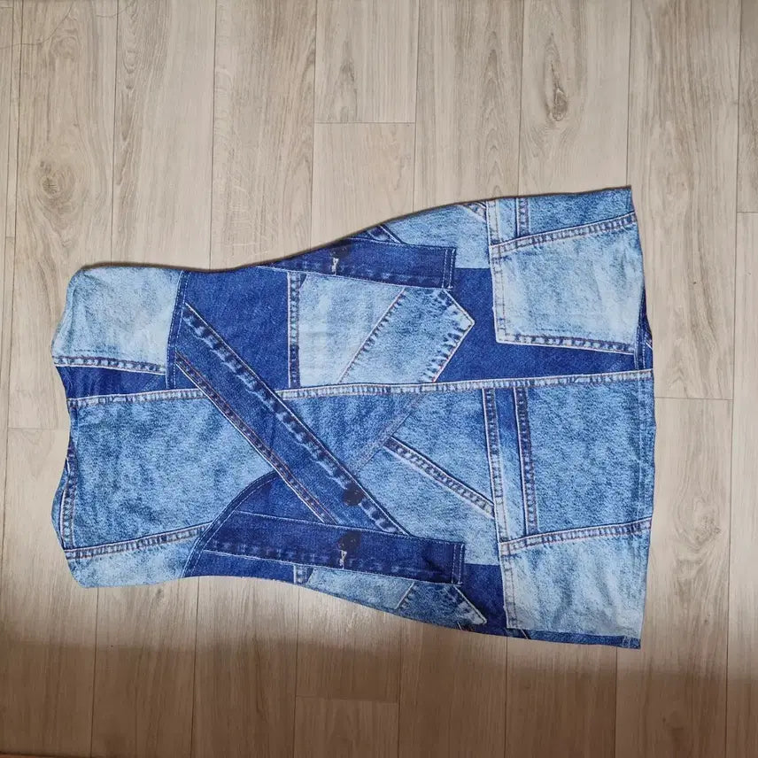 [BUNJANG] Patchwork Denim Mini Skirt / 패치워크 데님 미니 스커트S