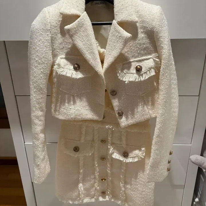 [BUNJANG] Tweed Two-Piece Set / 펄 트위드 투피스