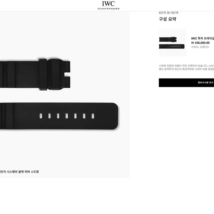 [BUNJANG] IWC Aquatimer Rubber Strap / [미사용] IWC 정품 아쿠아타이머 러버 스트랩