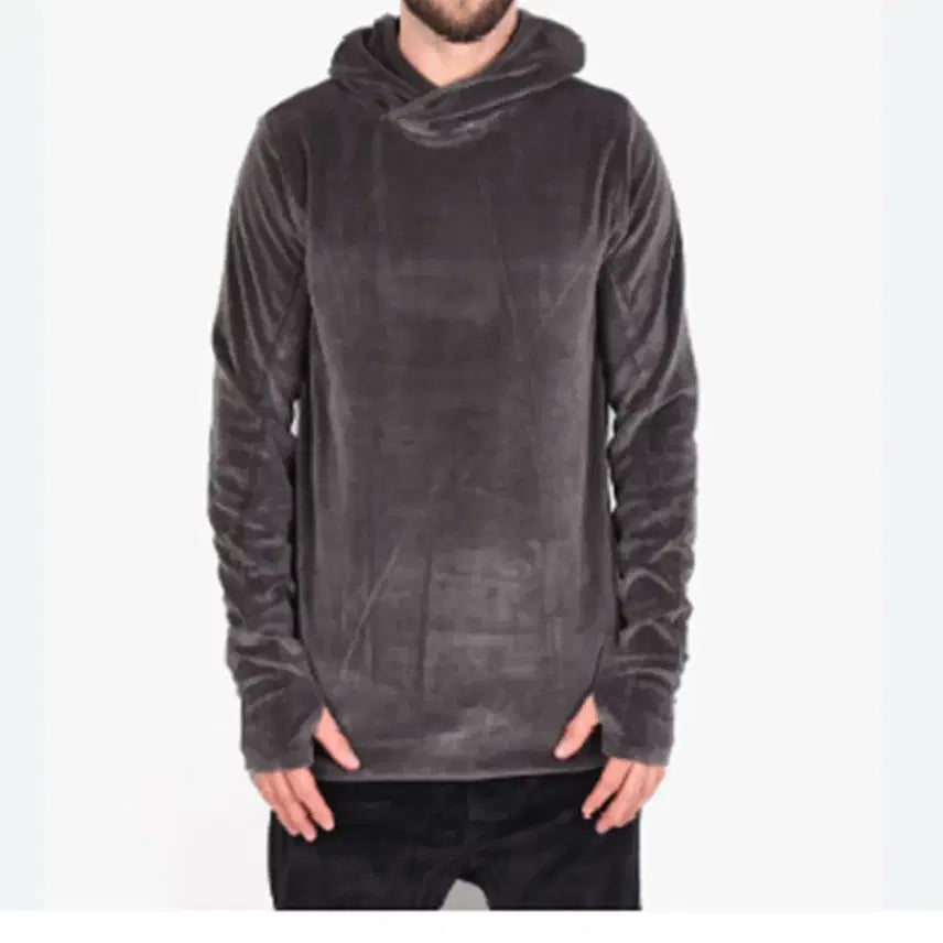 [BUNJANG] Thom/Krom Velvet Hooded Sweatshirt / 정품 Thom/Krom 벨벳 후드 티 남성 S 살짝롱 도톰 사랑봉봉