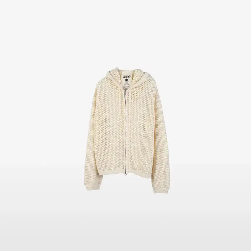 [BUNJANG] aeae Mesh Knit Hoodie Light Beige Size 1 / (새상품) aeae 메쉬 니트 후디 라이트베이지 1사이즈
