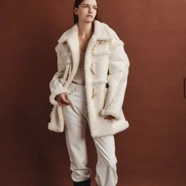 [BUNJANG] Aba Molli Wool & Fur Duffle Coat / 아바몰리 울&퍼 무스탕 떡볶이코트