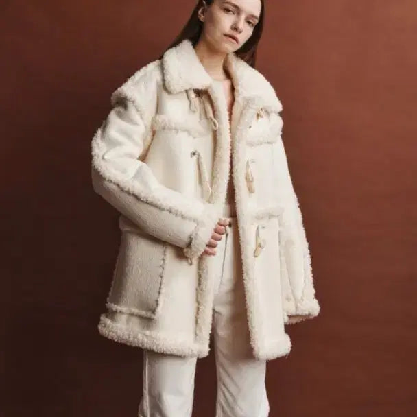 [BUNJANG] Aba Molli Wool & Fur Duffle Coat / 아바몰리 울&퍼 무스탕 떡볶이코트