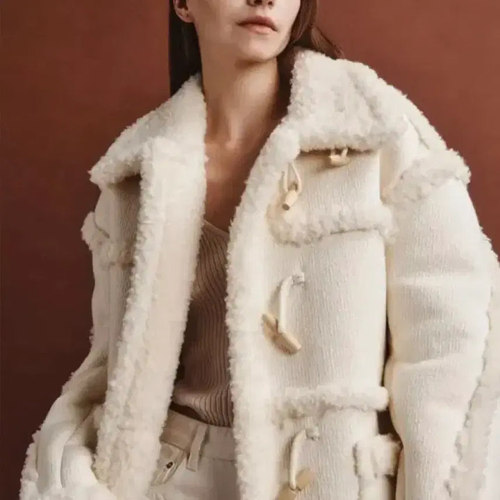 [BUNJANG] Aba Molli Wool & Fur Duffle Coat / 아바몰리 울&퍼 무스탕 떡볶이코트