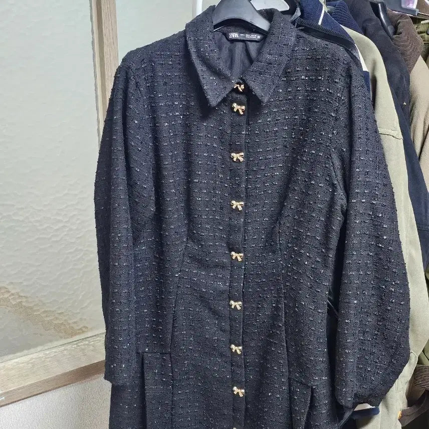 [BUNJANG] ZARA Tweed Black Dress / [무배]자라 트위드 블랙 원피스 L