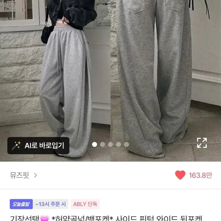 [BUNJANG] Muse Fit Pleated Wide Pants / 에이블리 뮤즈핏 핀턱 와이드 팬츠