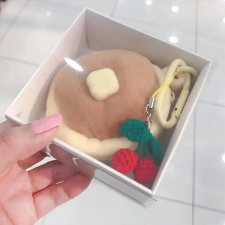 [BUNJANG] Mini Pancake Pouch Cherry Keyring / [미사용] 미니 팬케이크 파우치 체리 키링 달콤한 일러스트
