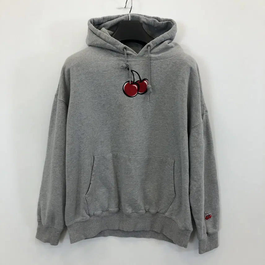 [BUNJANG] Kirsh Cherry Logo Gray Hoodie / 키르시 체리로고 그레이후드 1 FREE