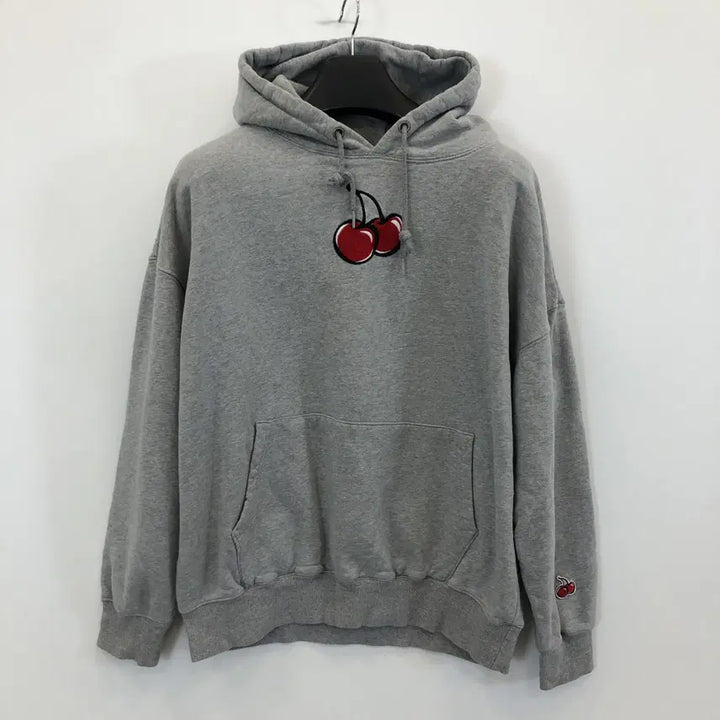 [BUNJANG] Kirsh Cherry Logo Gray Hoodie / 키르시 체리로고 그레이후드 1 FREE