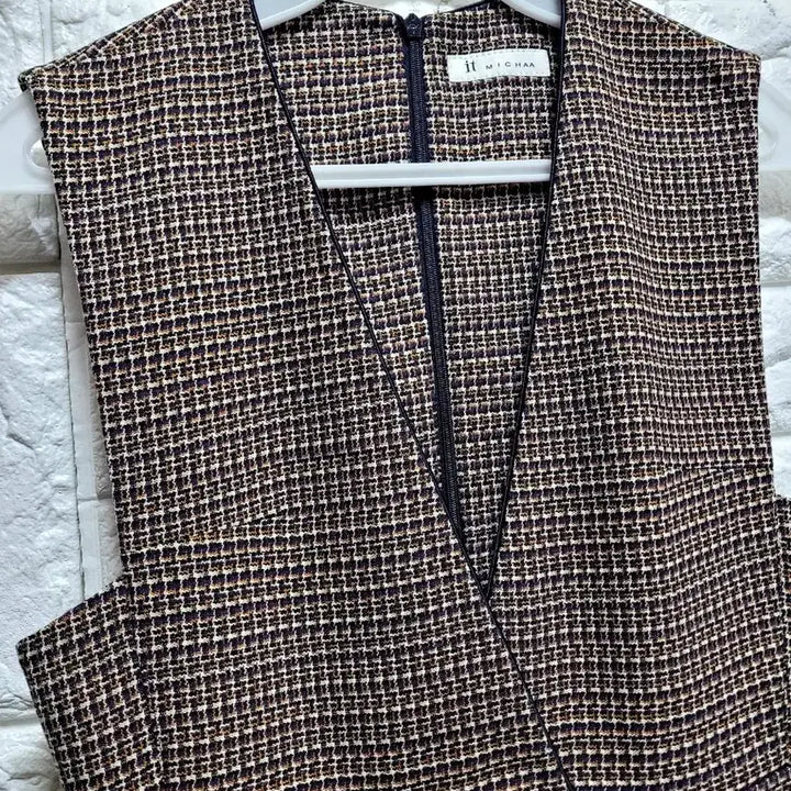 [BUNJANG] It MICHAA Check Pleated Point Dress / 잇미샤 체크 배색 플리츠포인트 원피스