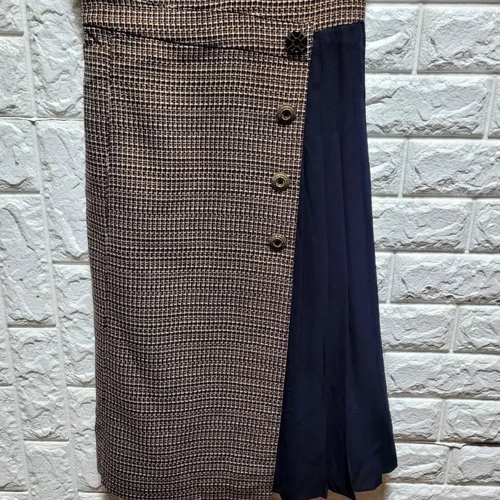 [BUNJANG] It MICHAA Check Pleated Point Dress / 잇미샤 체크 배색 플리츠포인트 원피스