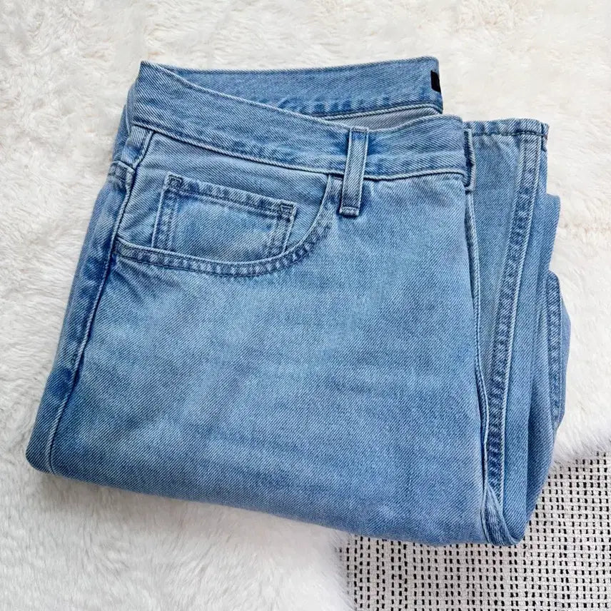 [BUNJANG] Uniqlo Wide Straight Denim Blue / [32] 유니클로 와이드  스트레이트 데님 블루