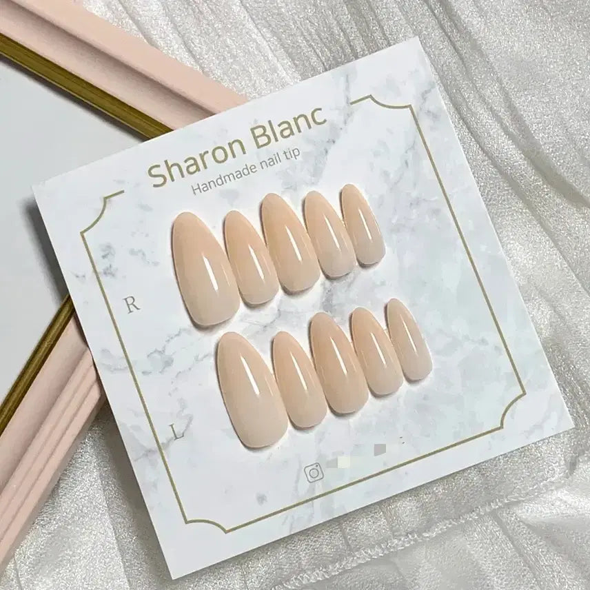 [BUNJANG] Sharon Blanc Semi-Slick Nail Tips (14 Shapes) / 반시럽 피치 네일팁 / 14종 쉐입
