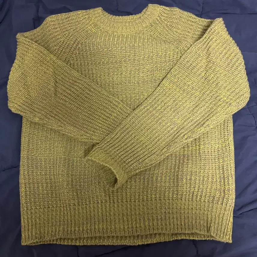 [BUNJANG] Afterpray Solar Intarsia Knit Lime / 애프터프레이 솔라 인타르시아 니트 라임