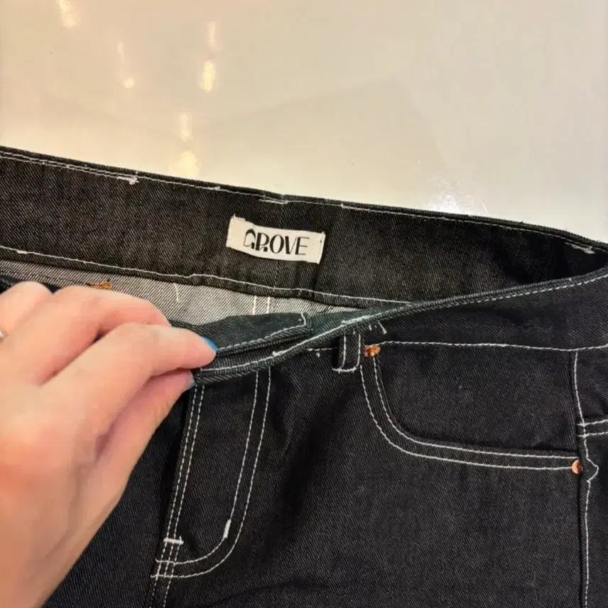 [BUNJANG] GROVE Raw Denim Mini Skirt / GROVE 그로브 생지 데님 미니 스커트