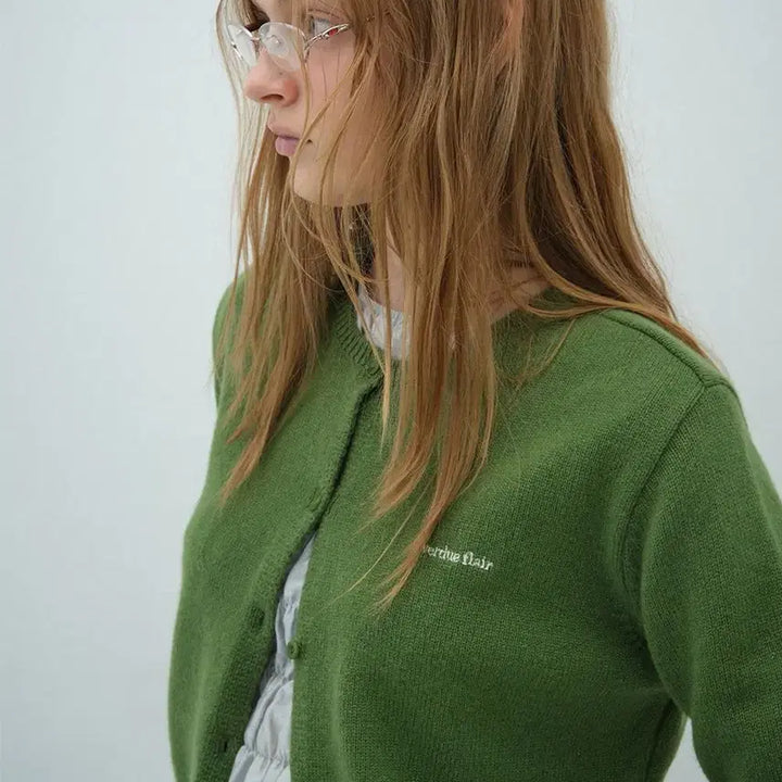 [BUNJANG] Overdue Wool Cardigan - Forest Green / 오버듀플레어 울 가디건 그린